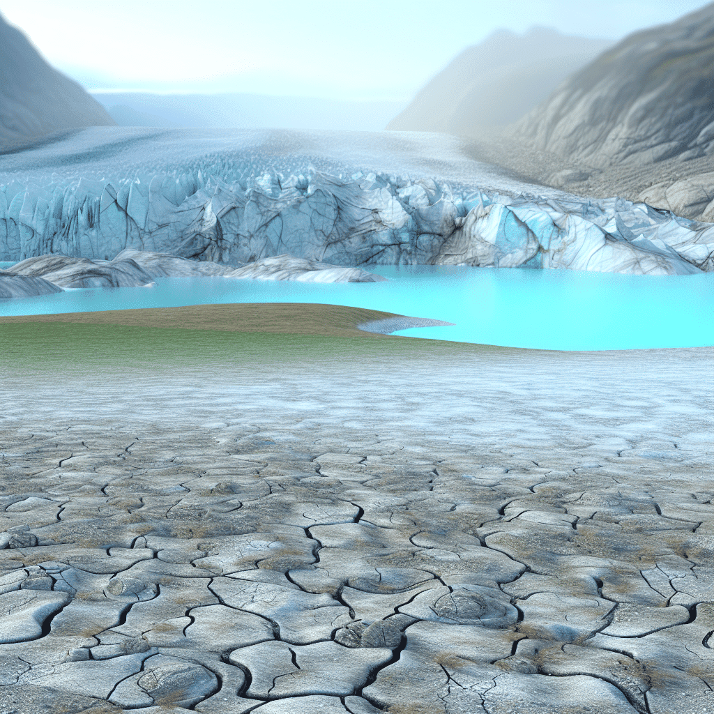 Illustration montrant les impacts du réchauffement climatique liés à l'augmentation des gaz à effet de serre (GES), mettant en évidence des scènes de fonte des glaciers, montée des eaux et événements climatiques extrêmes. Cette image sensibilise aux enjeux environnementaux et aux solutions durables comme l'isolation thermique et les systèmes de chauffage éco-responsables.